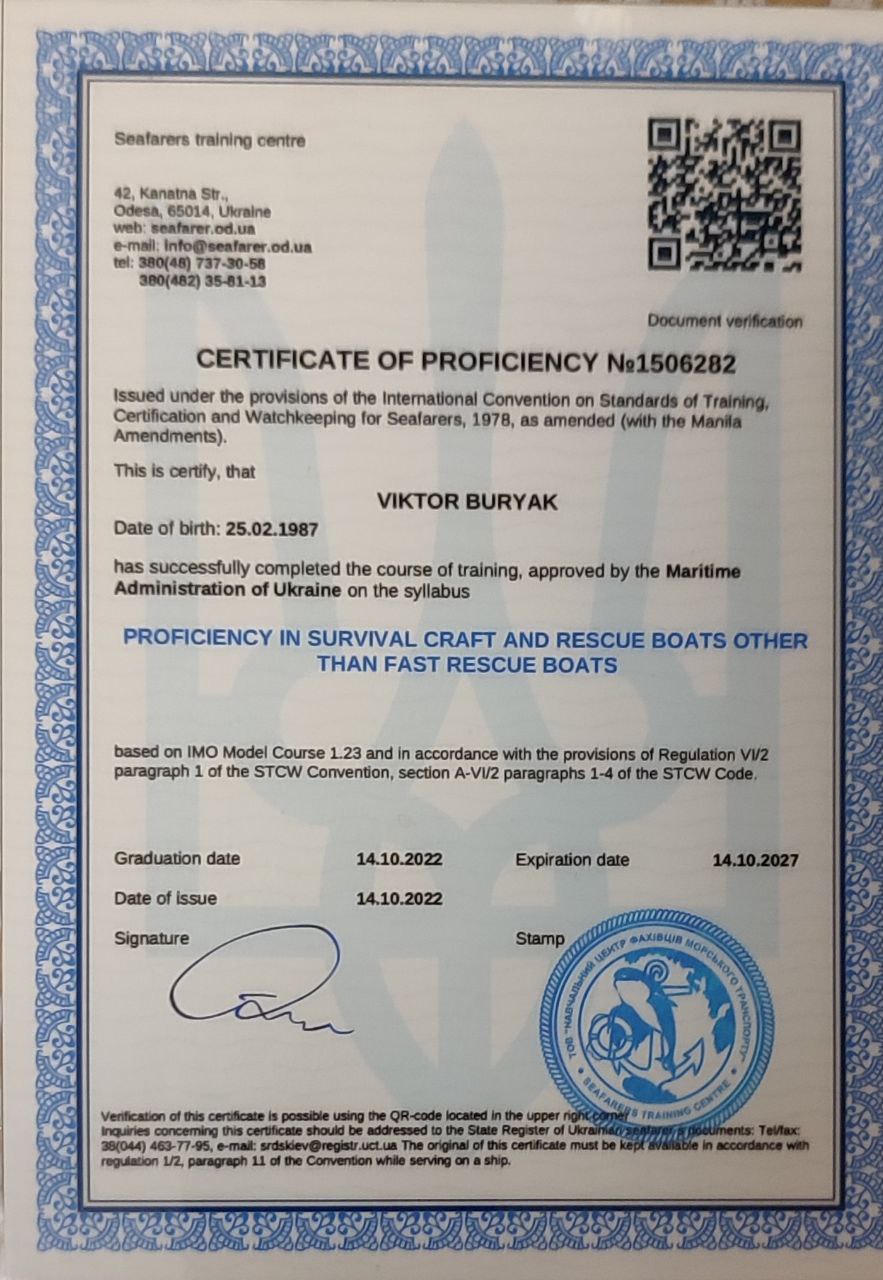Proficiency in Survival Craft and Rescue Boats