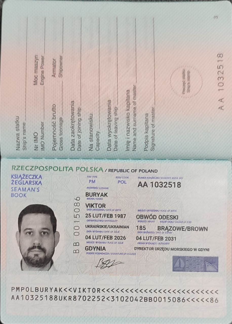 Seaman's ID of Poland